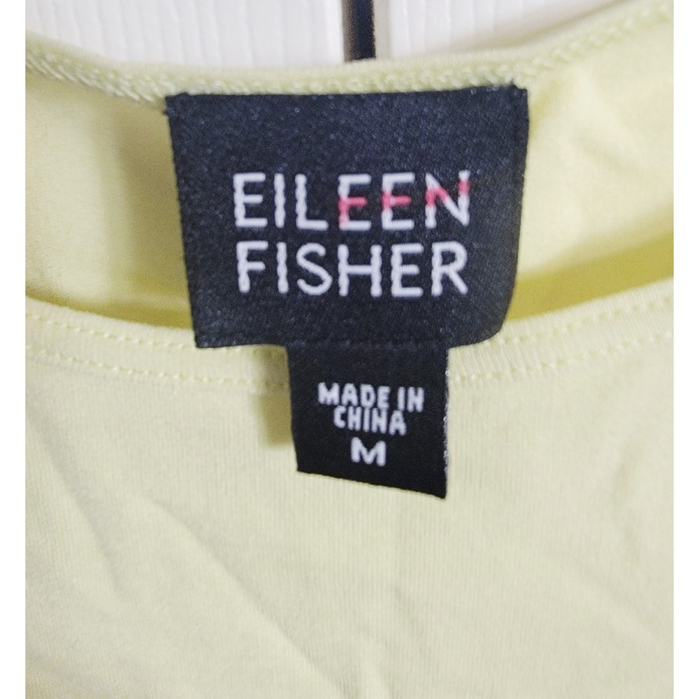 Eileen Fisher 100% Silk Yellow Scoop Neck Tank Top Size M - Picture 4 of 6